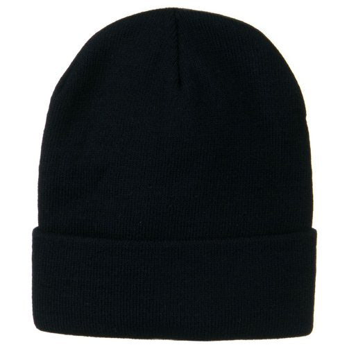 MG 12 Inch Long Knitted Beanie - color: Navy Osfm