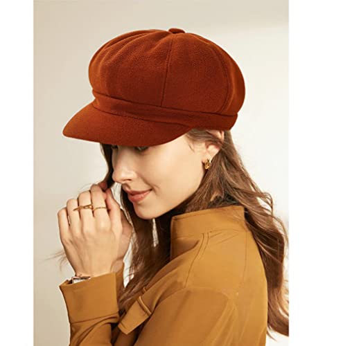 Newsboy Caps for Women Classic Beret Hats Autumn Winter Cap - color: Caramel