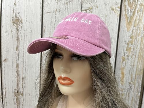 Embroidered Baseball Caps for Men and Women - color: Bad Hair Day (Washed Pink)