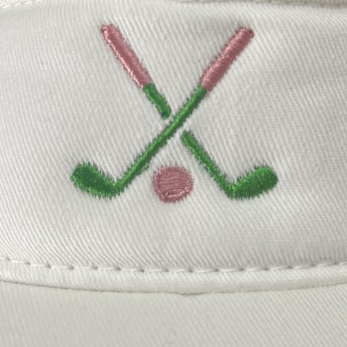 Embroidered Adjustable Sun Visor for Women Men Outdoor Golf Tennis - color: Golf/White