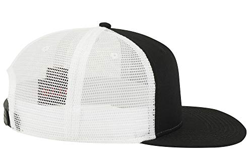 OTTO SNAP Hawaiian Pattern Square Flat Visor 6 Panel Pro Style Snapback Hat - color: Blk/Blk/Wht