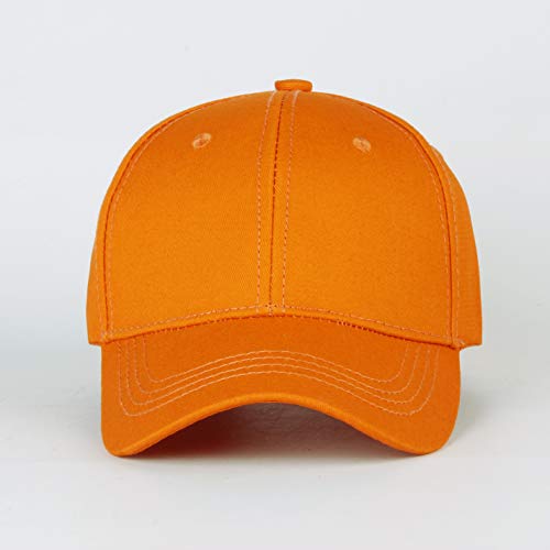 LANGZHEN Cotton Outdoor Toddler Girls Boys Plain Baseball Cap Baby Infant Structured Adjustable Hat for Kids Sun Hat - color: Classic Orange, size: Medium
