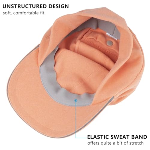 GADIEMKENSD Women's Winter Reflective Fleece Ponytail Hat with Drop Down Ear Warmer - color: Orange