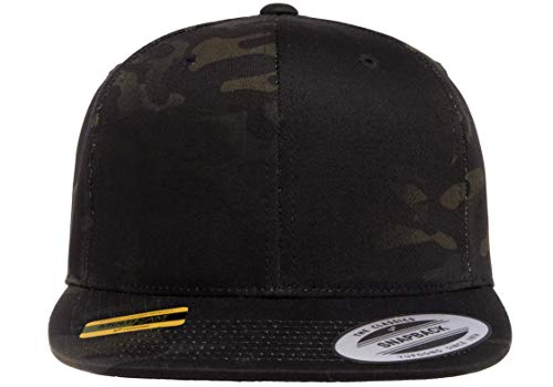 6-Panel Structured Flat Visor Classic Snapback (6089) - color: Multicam Black