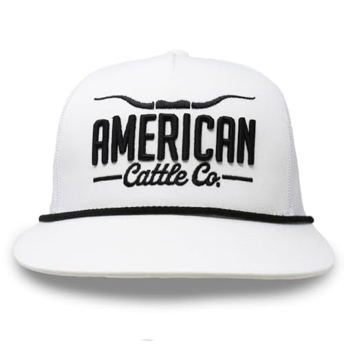 Longhorn Adjustable Snapback Western Hat - color: White/Black