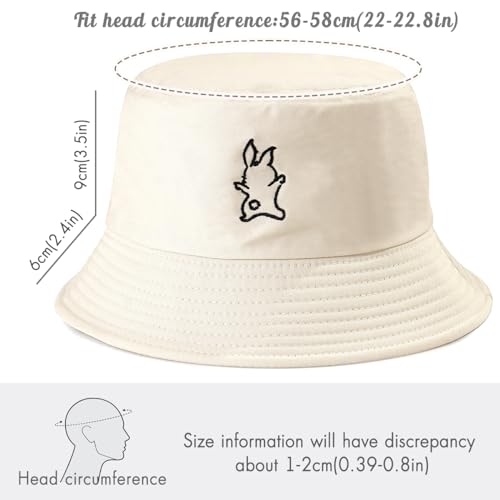 Unisex Bucket Hat Beach Sun Hat Fishing Hat for Men Women Teens, Reversible Double-Side-Wear - color: Rabbit Beige