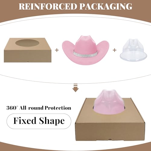 Cowboy Hats for Women and Men with Wide Brim Felt Western Hats for Cowgirls and Cowboys - color: Pink