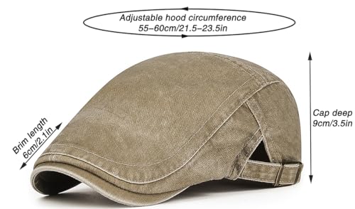 Men Newsboy Cap Flat Ivy Gatsby Caps Irish Cabbie Driving Hat - color: Beige
