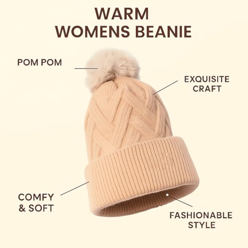 Polar Extreme Women's Knit Beanie and Skull Cap, Warm Winter Hat, One Size Fits Most - color: Burgundy