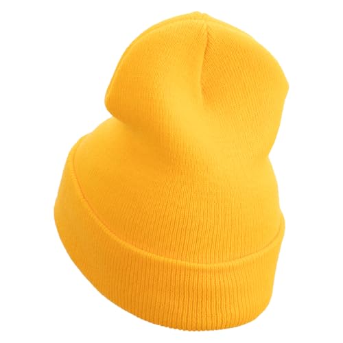 e4Hats.com 12 inch Cuffed Knit Long Beanie - color: Gold