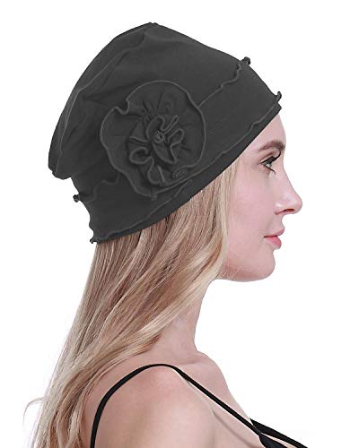osvyo Chemo Headwear Turban Cap for Women - Cancer Beanie Hair Loss Sealed Packaging - color: Cotton Medium-grey