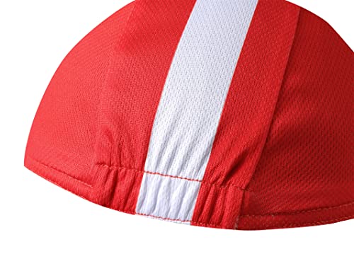 Multicolor Cycling Cap - Polyester Cycling Hat-Under Helmet - Cycling Helmet Liner Breathable&Sweat Uptake - color: Red 1