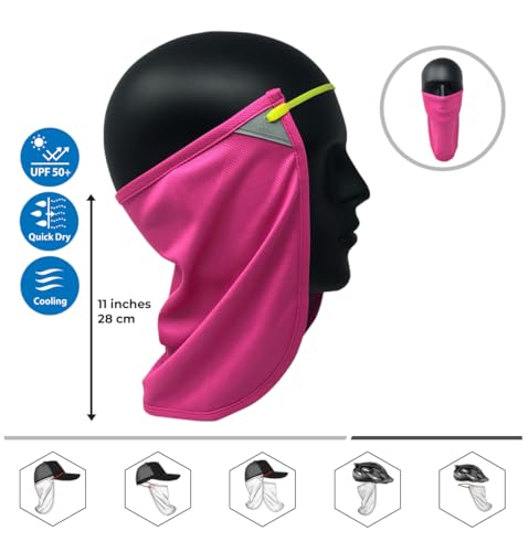 CoolNES - UV Sun Protection Neck Drape Adjustable Multifunctional 2 in 1 Face Covering for Outdoor Fishing - Unisex - color: Coolnes-pink