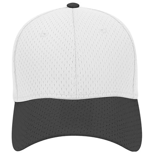 Ashen Fane 6 Panel Polyester Pro Mesh Low Profile Baseball Cap - color: Black White