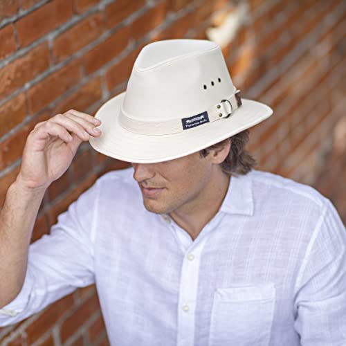 Panama Jack Men's Original Canvas Safari Sun Hat, UPF 50+ Sun Protection Cap, 2.5" Brim - color: Natural, size: X-Large