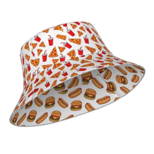 Funny Bucket Hat Packable Reversible Bucket Hats for Women Men - color: Food