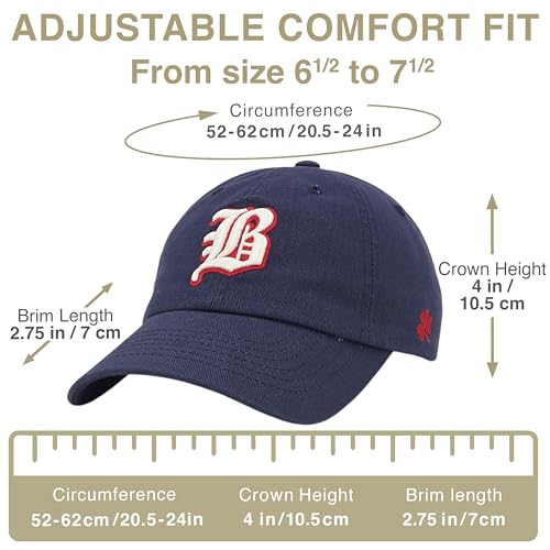 Boston Gothic B Dad Hat, Embroidered Low Profile Baseball Cap for Women Men - color: Navy