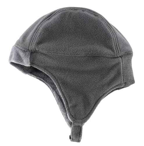 Connectyle Men's Fleece Thermal Skull Cap Warm Winter Hat with Ear Flaps Trapper Hat Outdoor Cold Weather Hat - color: Grey