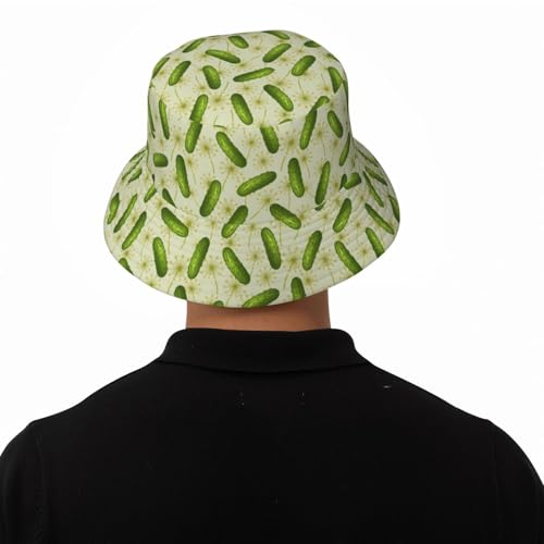 Bucket Hat for Men Women Packable Sun Hats Fisherman Outdoor Summer Travel Hiking Beach Caps - color: Green Fruits