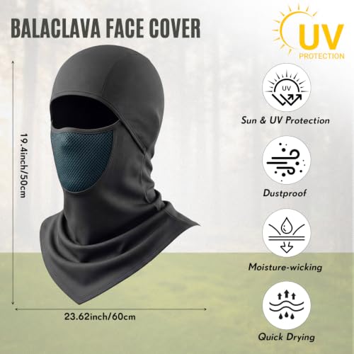 Face Balaclava Neck Cover Cooling Ice Silk Ski Mask - color: Dark Gray