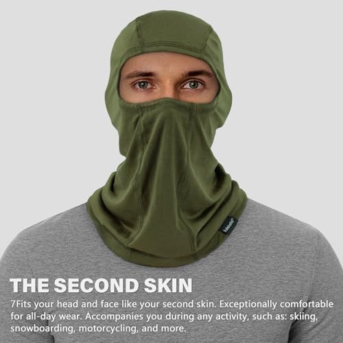 Summer Cooling Balaclava UPF 50+ Full Face Cover Lightweight for Men Women - color: Military Green