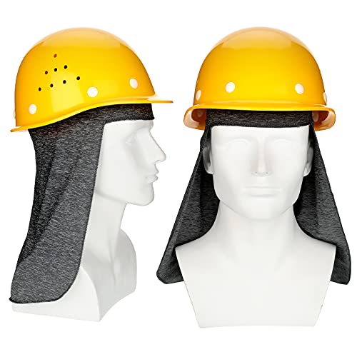 Geyoga 2 Pieces Hard Hat Sun Shade Cooling Skull Cap Neck Cover Elastic Fishing Hat for Women Men Outdoor Dark Gray