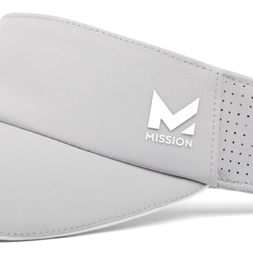 MISSION Structured Cooling Visor - Unisex Cap for Tennis, Golf & Running - Lightweight & Durable - color: Alloy