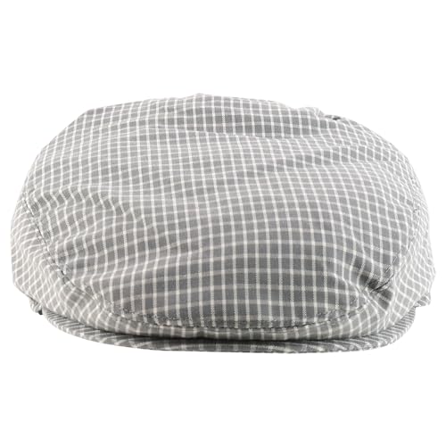 Trendy Apparel Shop Plaid Checker Patterend Newsboy Ivy Flat Cap - color: Light Grey, size: Medium
