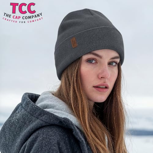 Beanie for Men Women | Cuffed Thick Soft Knitted Unisex Winter Hat Beanies Skull Cap - color: A04- Dark Grey