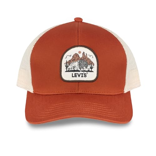 Levi's Men's Classic Style Logo Trucker Hat - Adjustable Lightweight - color: Orange