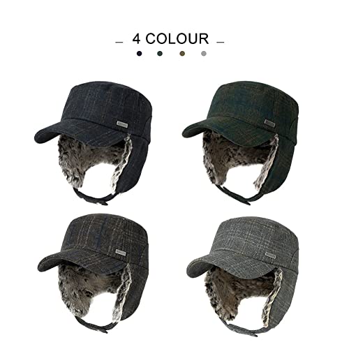 Jeff & Aimy Unisex Winter Earflap Trapper Hunting Ski Hat Baseball Cap 54-62CM - color: 92680-grey, size: Large
