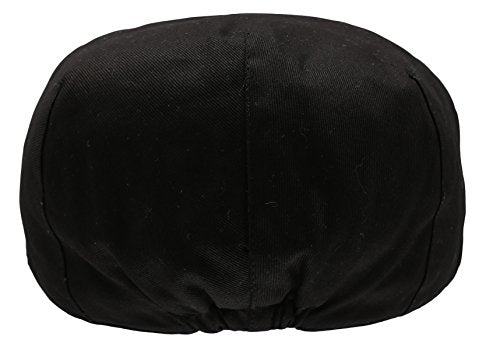 Men’s Cotton Flat Cap – Classic Ivy Driving Hat, Lightweight Newsboy Cap for Men Casual Golf Hat - color: Black