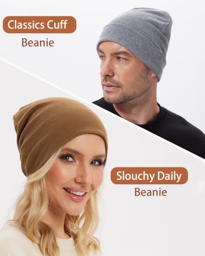Thin 100% Cotton Fine-Knit Beanie Hat Slouchy Soft Chemo Skull Cap - color: 1-light Coffee