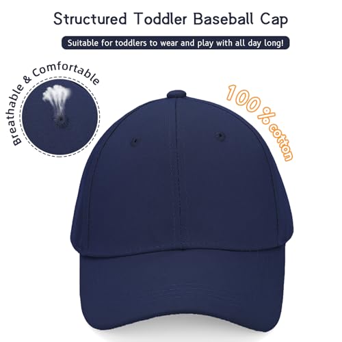 Durio Toddler Baseball Hat Adjustable Kids Hat for Boys Ages 3-8 - color: F Navy
