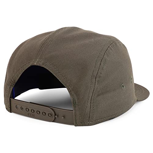 Armycrew 5 Panel Structured Firm Front Camper Snapback Cap - color: Dark Olive