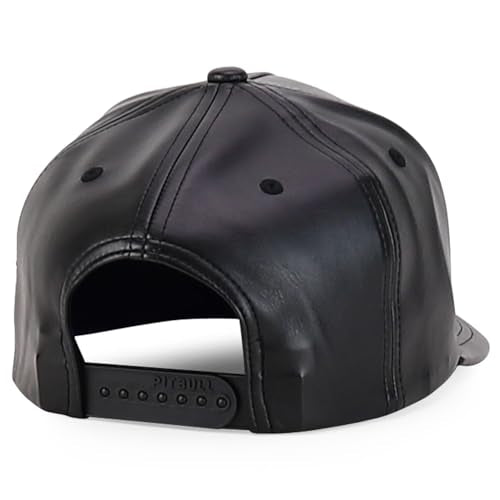 Trendy Apparel Shop PU Leather 5 Panel Structured High Profile Snapback Cap - color: Black