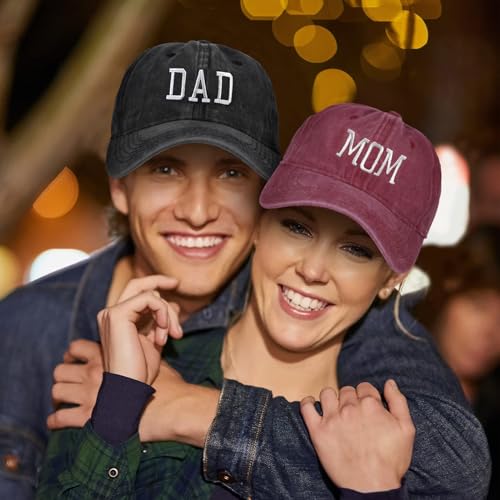 XYIYI Vintage Washed Distressed Baseball Cap Adjustable Cotton Dad Hat for Women Men - color: Mom Wine