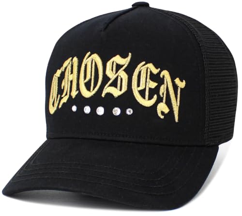 KBETHOS Daddy Dad Hat Pineapple Vacation Baseball Cap Vintage Distressed Classic Polo Style Adjustable - color: Black Gold Chosen Rhinestone Mesh