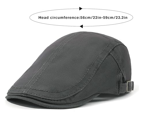 Initlove Mens Newsboy Cap Cotton Ivy Hat Beret Hats for Driving - color: Grey