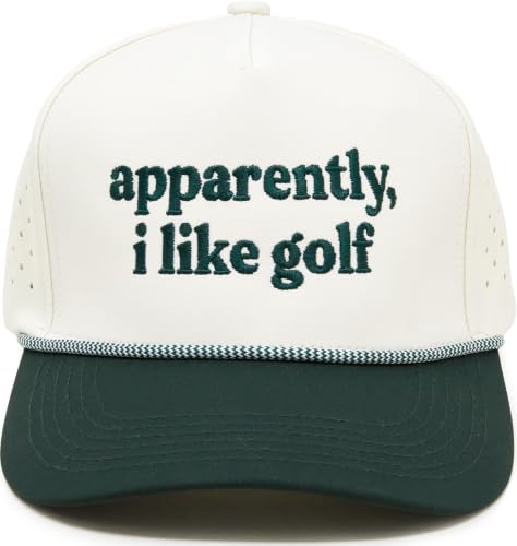 Funky Junque Golf Trucker Hat - color: Apparently, I Like Golf - Green/Beige