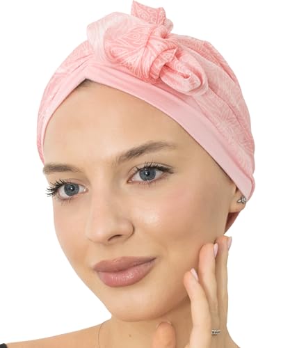 CAPLORD Chemo Headwrap for Women Turban Headwear for Cancer Patients Skull Cap Hair Loss Cover Lightweight Head Covering Hat - color: Pink Mandala