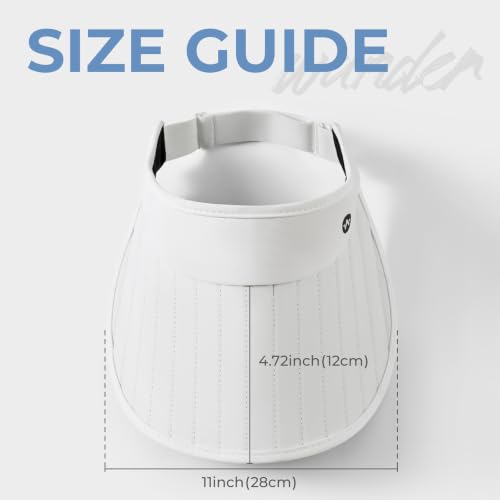WANDER Wide Brim Sun Visor Hat Foldable Adjustable Outdoor Hat for Women - color: White
