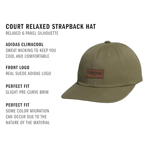adidas Men's Court Relaxed Hat - color: Olive Strata Green/Earth Strata Brown/Black