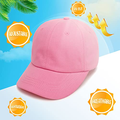 BAVST Kids Boy Girl Baseball Cap Baby Sun Hat Adjustable Toddler Trucker Hats with Flat Brim for Summer Outdoor - color: Q-dark Pink, size: 2-4T