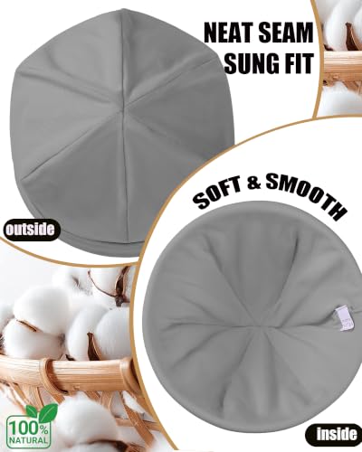 100% T-Shirt Cotton Slouchy Beanie Women Men,Lightweight Chemo Hat - color: Dark Grey(2-layer)