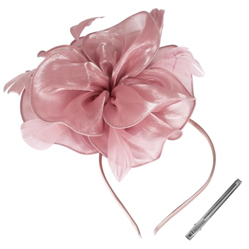 2025 Derby Hair Clip for Women Fascinators Hats for Women Outfits Tea Party Wedding Fascinator Headband - color: Nude