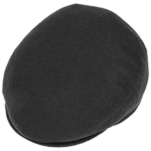 Lipodo Classic Flat Cap Italian-Made Wool Winter Peaked Ivy Cap Men Women - color: Black, size: 7 1/8