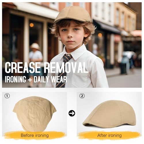 Toddler Cotton Ivy Newsboy Cap - color: Khaki, size: 6-8 Years