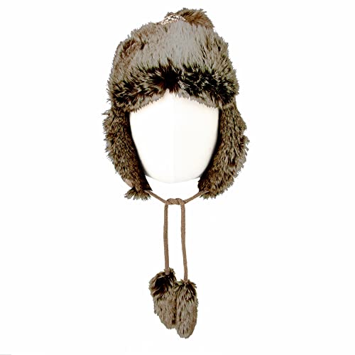 WITHMOONS Fleece Maple Fair Isle Knit Beanie Hat Earflaps Cap FZ70021 - color: Brown