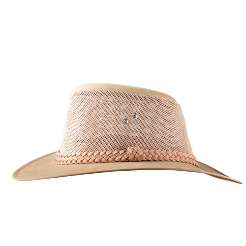 Mesh Safari Hat for Men Soaker Golf Sun Hats Summer Wide Brim Outback Cap - size: Large